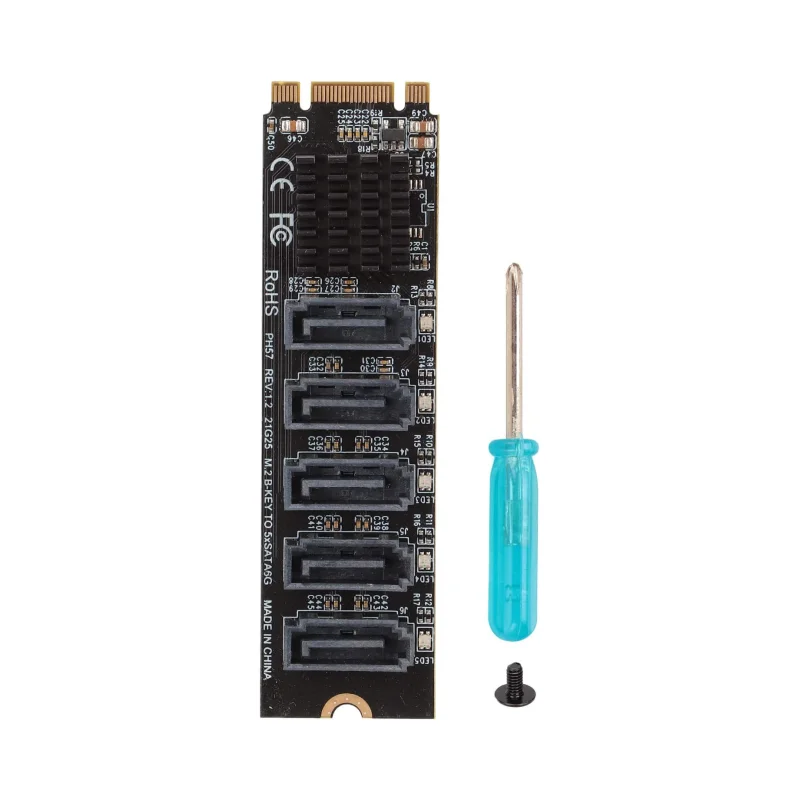 M.2 NVME PCI-E PCIE X4 X8 X16 zu 6-Port 3.0 SATA Adapterkarte Riser III ASM1166 6GB/S Chassis Server PC Computer Erweiterung