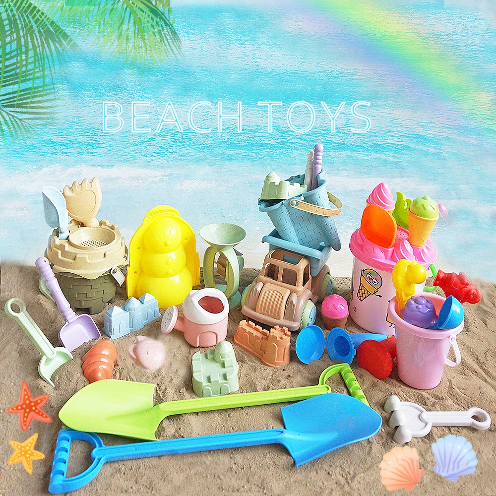 Kinder Strand Spielzeug Set Geschenk Paket Sand Baby Spielen Sandkasten Sand Schaufel Eimer Sand Graben Werkzeug Sanduhr Sommer Outdoor Image