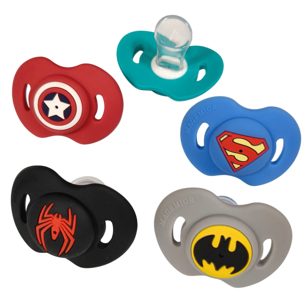 1PC food grade super hero Silikon baby Schnuller Kette Clips Dummy Nippel Halter Zahnen Kette Image