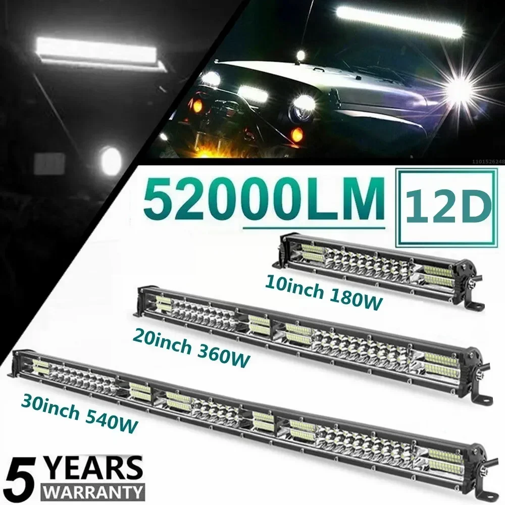 Schlanke 12D LED-Lichtleiste 20 Zoll Spot- und Flutlicht-Kombi-LED-Leiste für SUV 4X4 Offroad LED-Arbeitsleuchte 12V 24V Auto-Fahrlicht