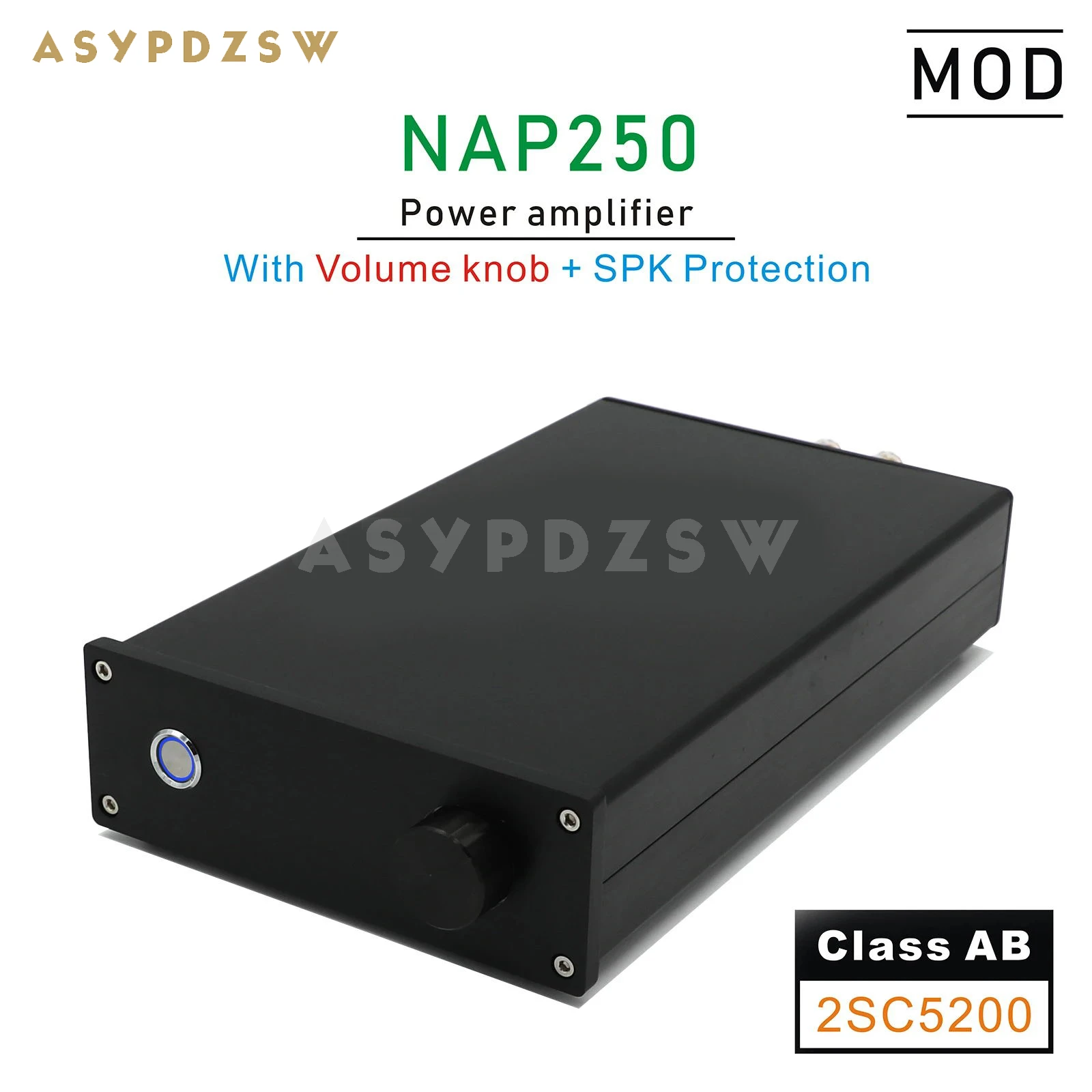 NAP250 MOD 2SC5200 MINI-Stereo-Leistungsverstärker Basis auf UK-NAIM-Schaltung mit SPK-Schutz 80 W + 80 W 8R Image