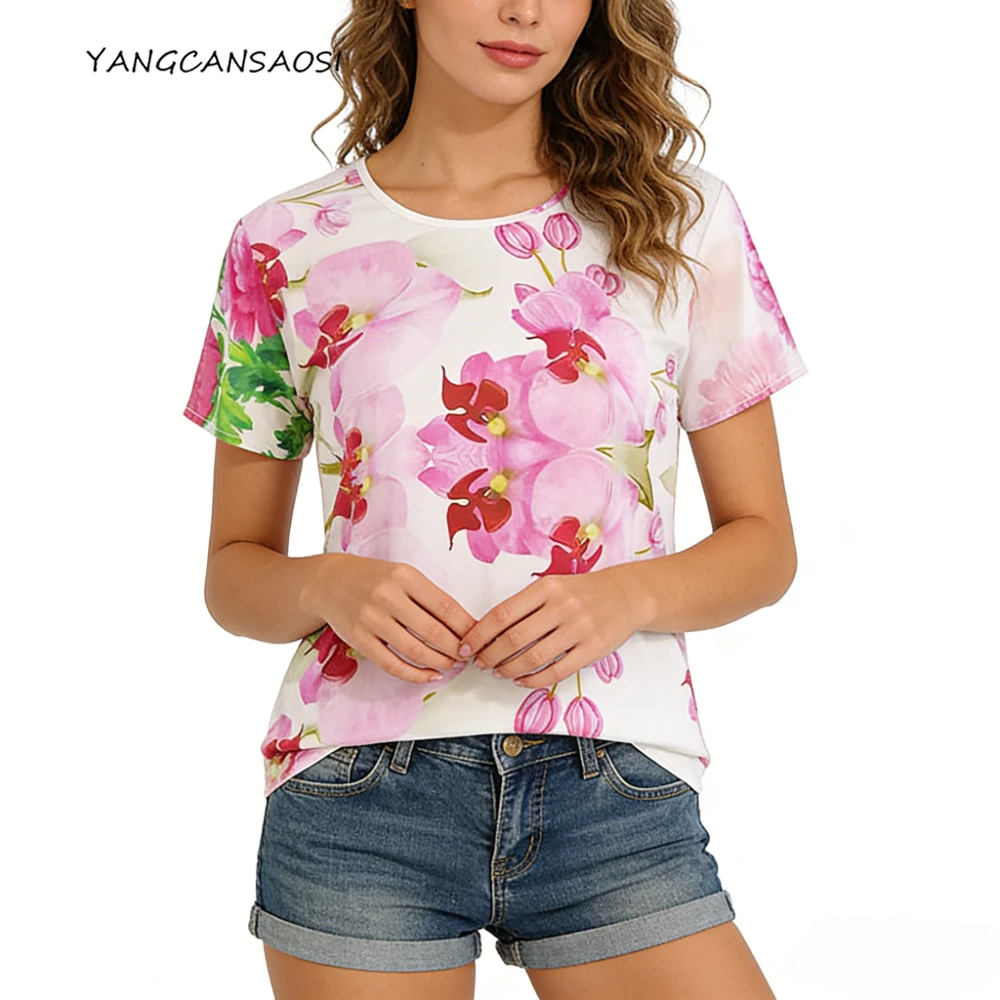 Semplice top in raso di seta di gelso naturale al 100%, t-shirt casual a maniche corte con scollo tondo da donna, nuovi vestiti estivi 2026