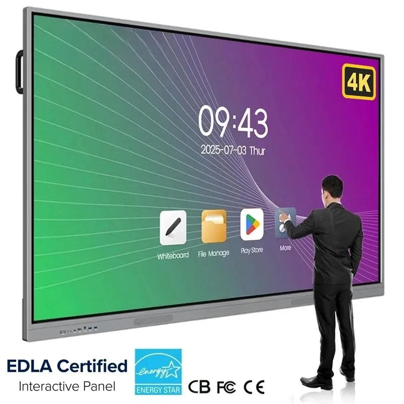 KINGONE 65 75 86 98 110 Zoll 4K All-in-One interaktives Whiteboard, digitales Smartboard, Touchscreen-Lehrtafel für den Unterricht Image