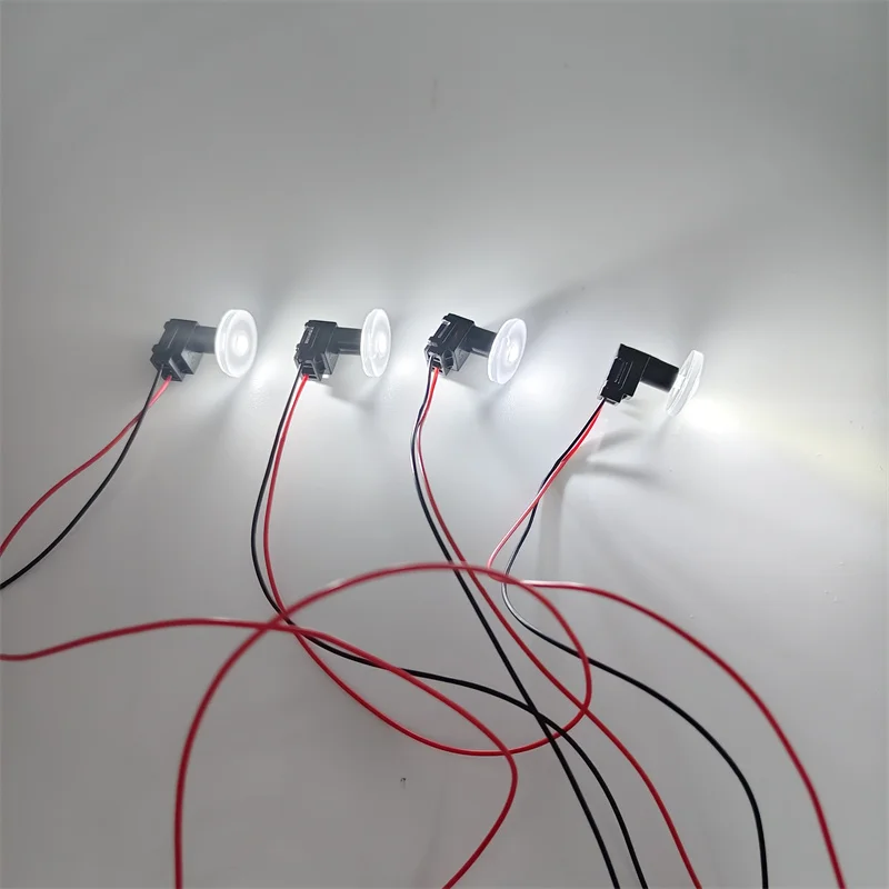 4Pcs LED Umgebungs Licht Transparent lampe körper kreisförmige Auto Innen Schüssel Licht Tür Griff Lichter Handlauf Lichter Dekorative Lampe