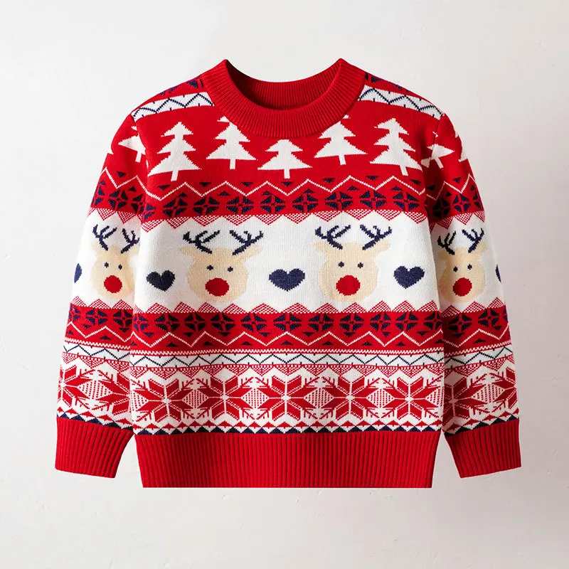 Weihnachten Pullover Kinder Herbst Winter Warme Pullover Baby Cartoon Gestrickte Pullover Kinder Kleidung 2-6 Jahre Junge Mädchen weihnachten Jumper
