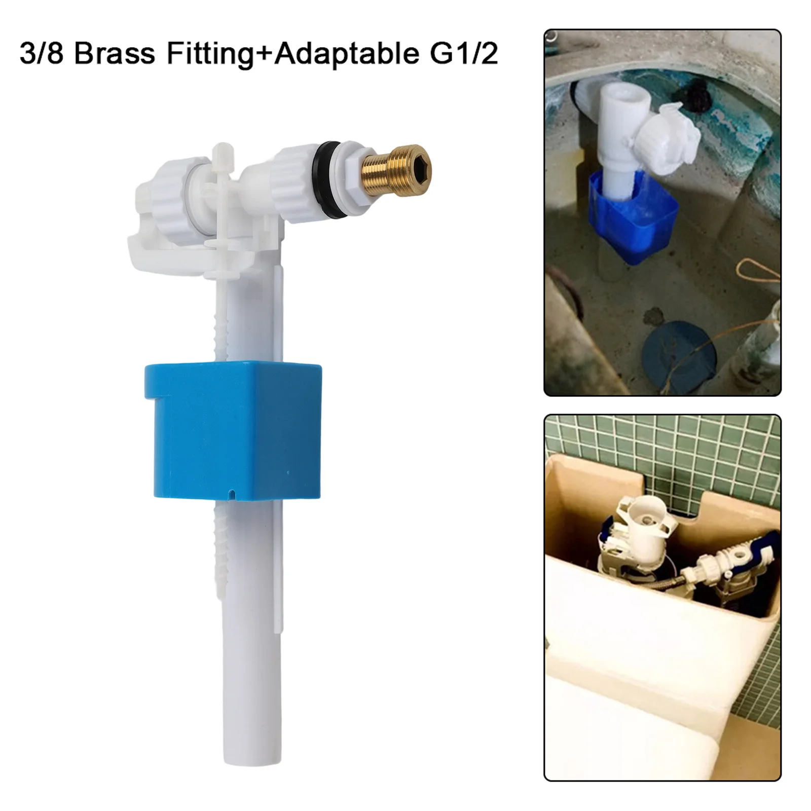 WC-Einlasswelle Schwimmerventil Ersatzkits Spülkasten Füllventil G3/8 G1/2 Zoll Messing Anschluss Spülkasten WC-Einlassventil