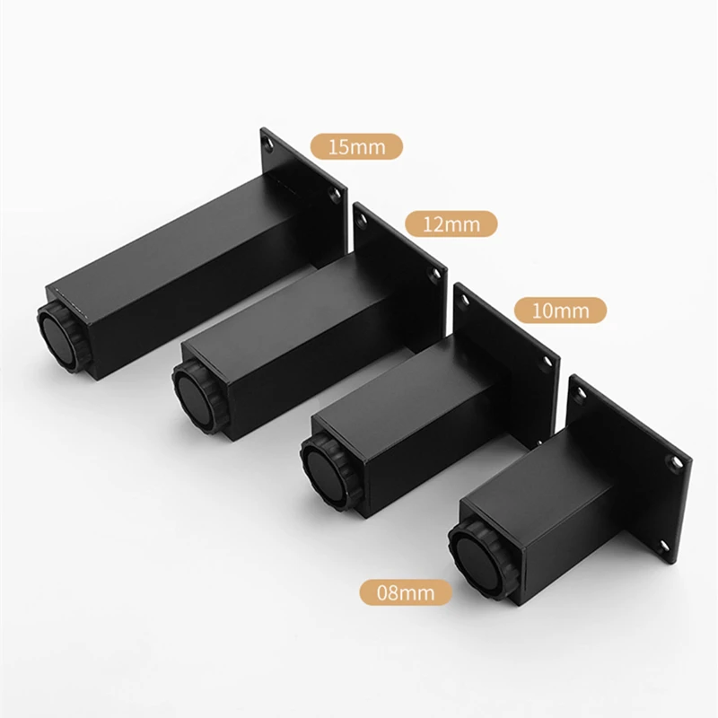 1 Stück 6–30 cm Aluminiumlegierung TV-Schrank Fuß Badezimmerschrank Fußstützbein quadratisch verstellbar Sofa Fuß Möbel mit Schrauben Image