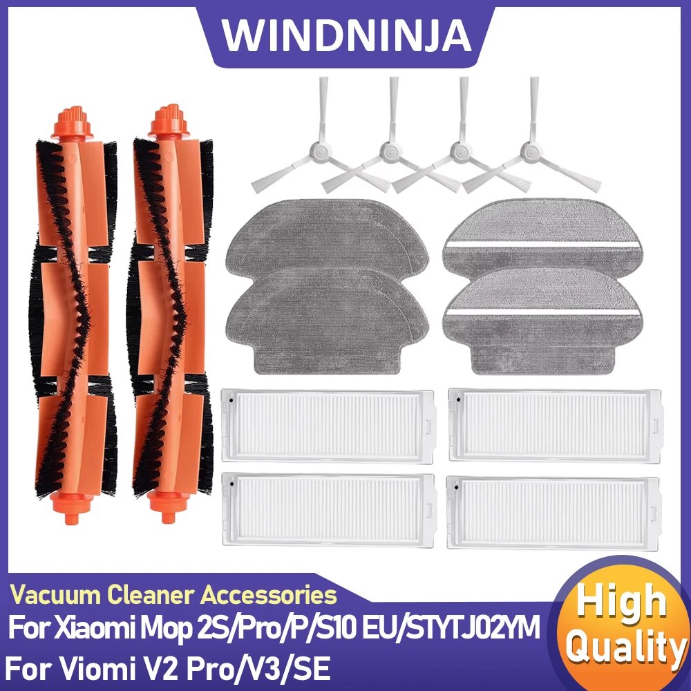Hauptseitenbürste Filter Mopp Tuch Kit für Xiaomi Roboter Staubsauger 2S/Pro/P/S10EU/STYTJ02YM/V3/SE Ersatzteile Zubehör Image