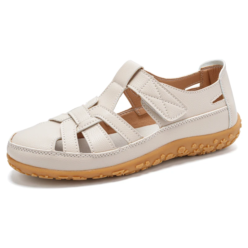 Neue Sommer Loafer Frauen Sandalen Damen Sandalen Bequeme Wohnungen Walking Sandalen Bedeckte Zehe Strand Schuhe Frau Schuhe Schuhe