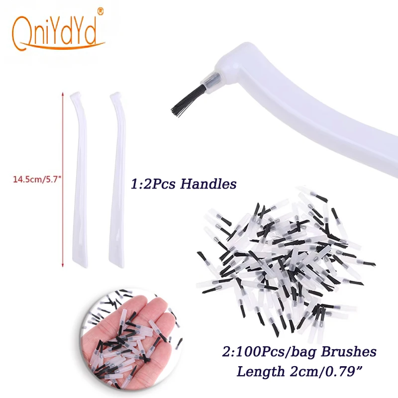 1 Set Dental Einweg-Mikroapplikator Zahnbürste für Zahnklinikbedarf, Bürstenkopf/Bürstengriff Image