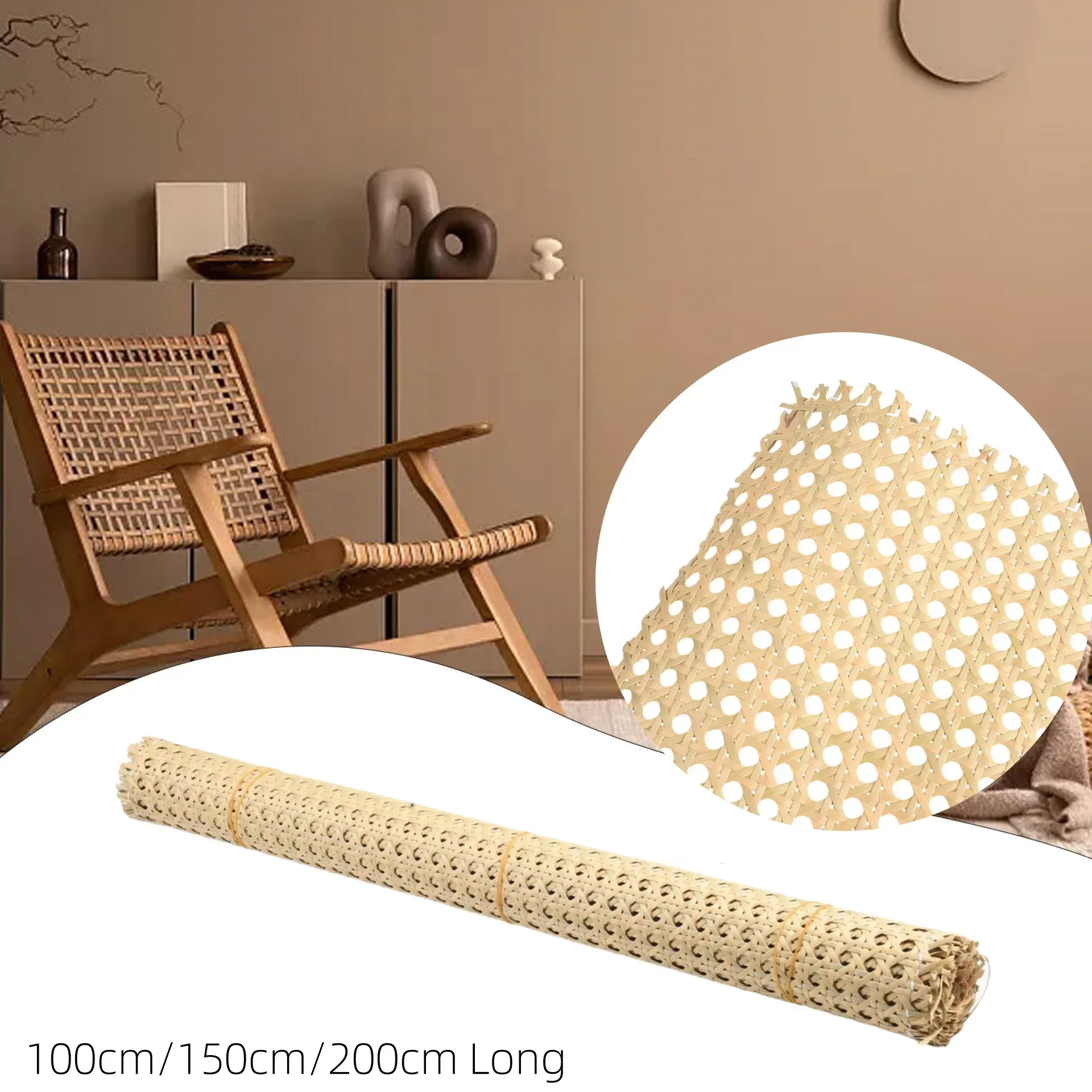 1-2m Korbrohr riemen natürlich aussehende und bequeme Rattan Mesh Roll Sheet Gurtband für Stühle und andere antike Möbel DIY