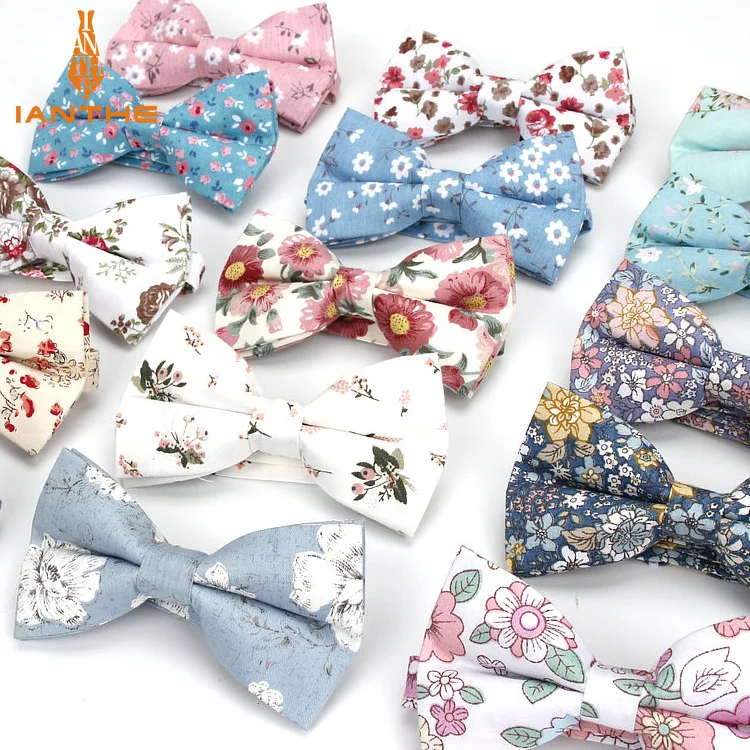 Mode Neue Floral Fliegen Baumwolle Druck Bowtie Krawatten Für Männer Hochzeit Party Anzüge Gravata Bunte Schmetterling Krawatten