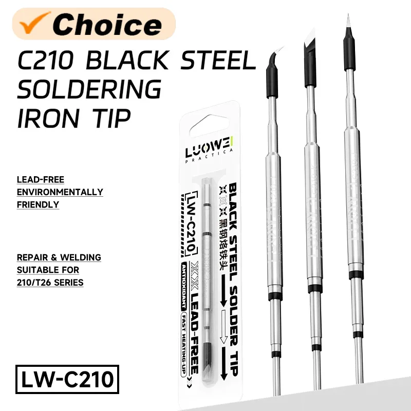 LUOWEI LW-C210-I/J/K Lötspitzen Kompatibel mit Lötstation Griff Bleifreier Heizkern für Handy-Reparatur Image