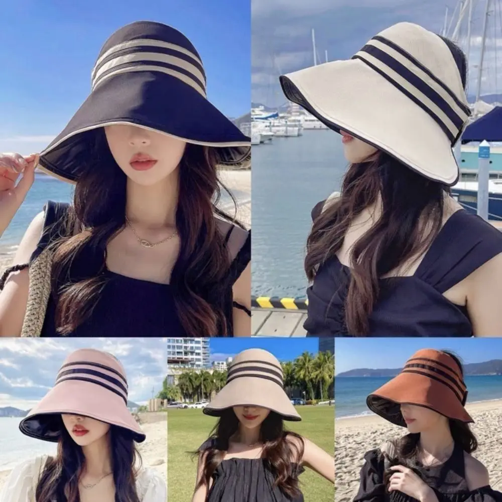 Mode verstellbare Fischer hut einfache faltbare breite Krempe Strand kappe Anti-UV-Sonnenhut für Frau Image