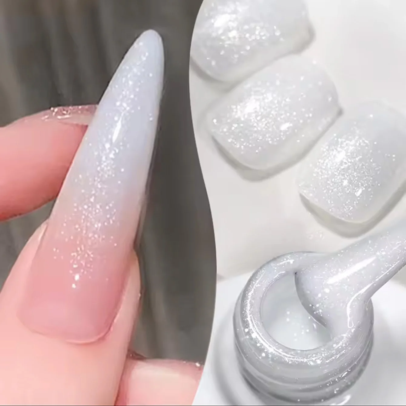 MIANEL 12ml Glitzer Mondlicht Nagelgel Weißer Nagellack 2026 Neu Heiß Influencer Feiner Glitzer Nagellack Nagelkunst Image
