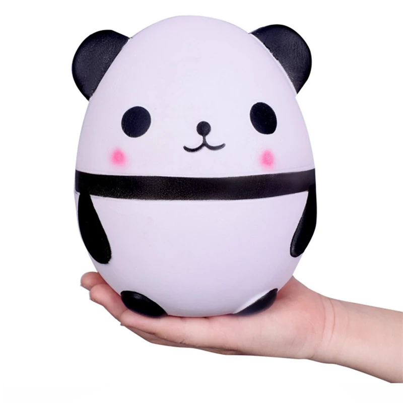 Jumbo süßes Panda-Bär-Ei, matschiges, langsam steigendes Quetschspielzeug, weich, dehnbar, duftend, Stressabbau, Zappelspielzeug, Popit-Weihnachtsdekoration, Geschenke Image