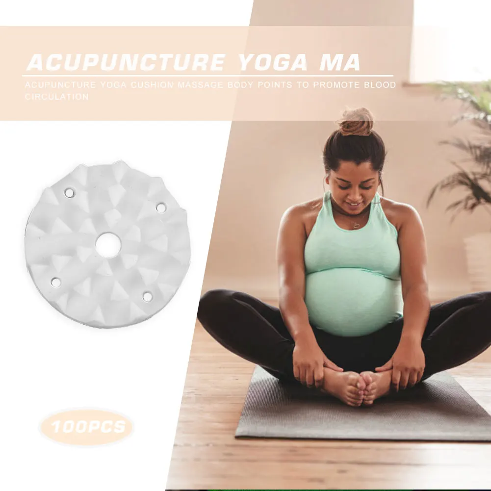 100 Stück Plastik-Lotus-Akupressur-Yogamatte mit Spikes, Workout-Pilates-Kissen mit Nadeln Image