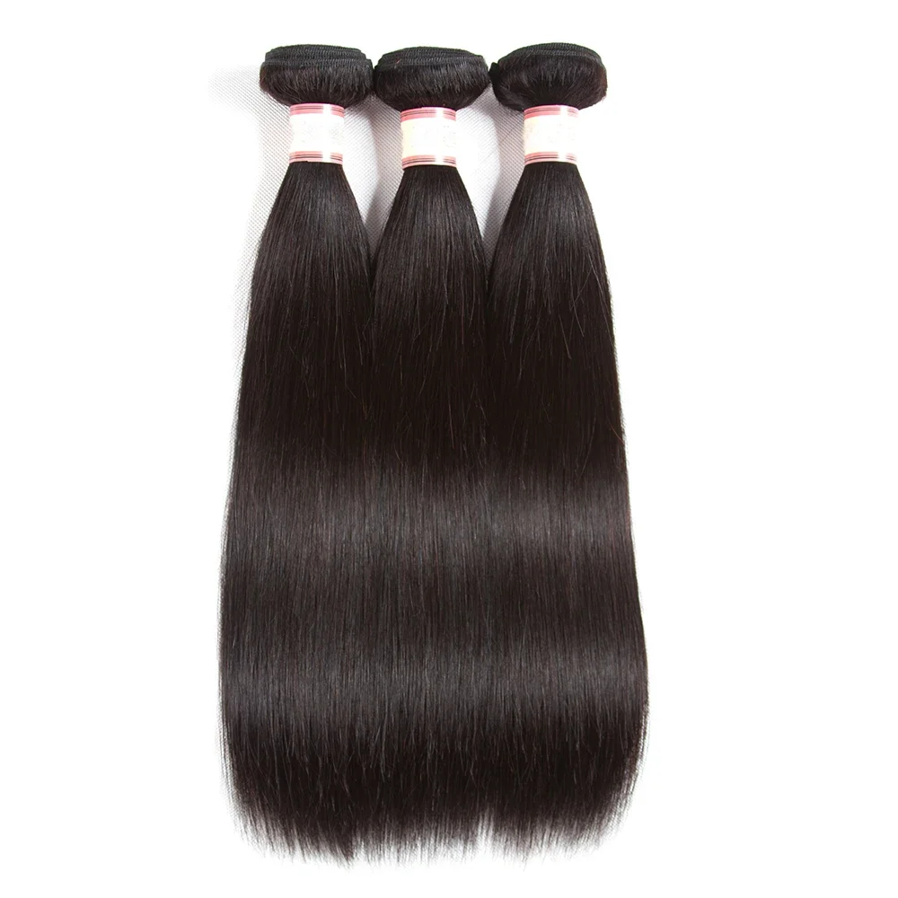 Geeta Gerade Bundles Brasilianische Gerade Menschliche Haarwebart Bundles Natürliche Schwarz 1/2/3 Bundles100 % Menschliches Haar Bundles Remy Haar Image