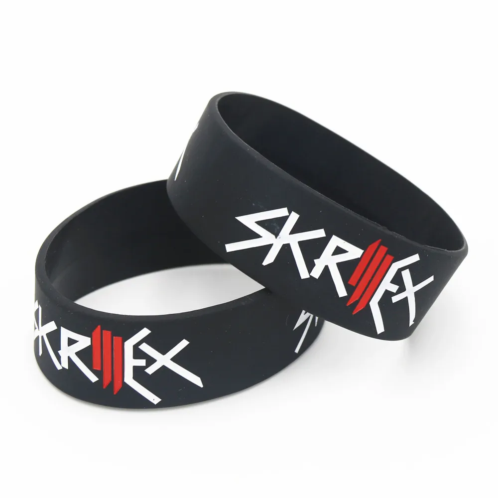 1PC SKRILLEX Silikon Armband Breite Schwarz Gummi Armband & Armreifen Musik Sänger Gitarre Fans Geschenke Erwachsene Nach Akzeptiert SH132 Image