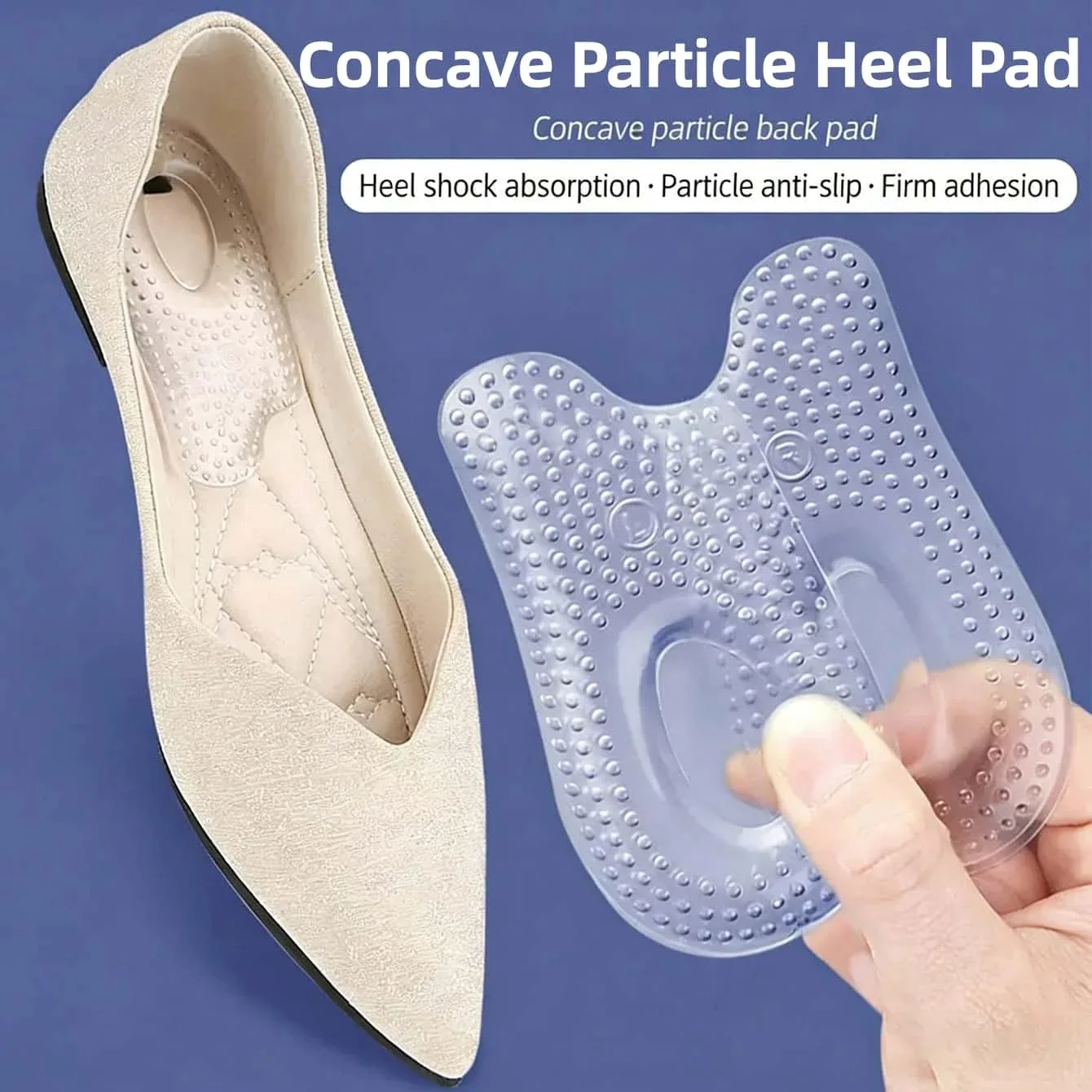 1 Paar weiche Silikon-Gel-Fersenpolster-Einlegesohlen, Fersensporn-Unterstützung, Schmerzlinderung, stoßdämpfende Schuhpolster, bequeme Fußpflege Image