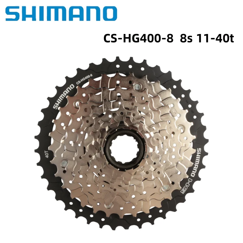 Shimano CS-HG400 8-Gang 11-40t Kassette HyperGlide Silber mit hochwertigem Galvanikverfahren für MTB-Fahrräder Image