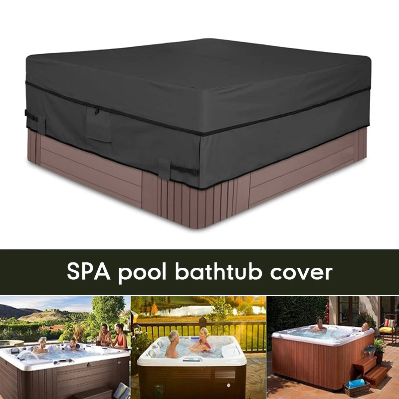Platz Spa Whirlpool Staub Abdeckung Badewanne Schwimmbad Wasserdichte Outdoor Sonnenschirm Fallende Blatt Schutz Abdeckung Garten Hof Image