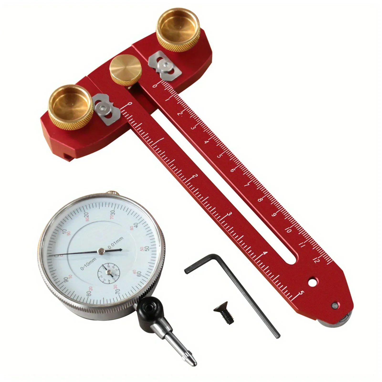 Tischkreissäge-Ausrichtungsmessgerät 0-10mm Indikator Hochpräziser Sägenachbau-Kalibrierungs-Lokator 0-120mm für 3/8 X 3/4 Zoll T-Nut-Schiene Image