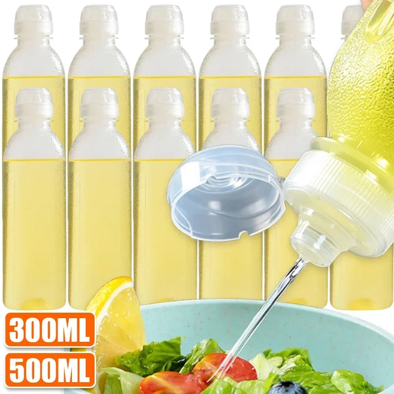 6/1PCS Küche Öl Flasche Gewürz Kunststoff Squeeze Flasche Spender Ketchup BBQ Saucen Olivenöl Behälter Kochen Gadgets