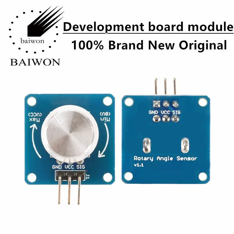 DC3-5,5V Drehwinkelsensor-Modul mit Drehknopfschalter, einstellbares Widerstandspotentiometer, einstellbare Lautstärke und Dimmfunktion Image