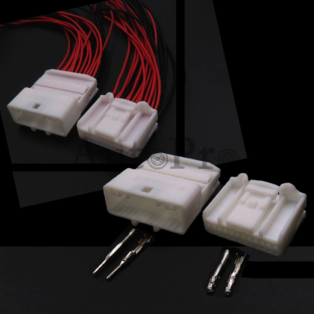 1 Satz 24-Loch-Autozubehör 1704046-1 170104-1 Starter Rückspiegel elektrische Kabel buchse Auto nicht abgedichtet Stecker Image