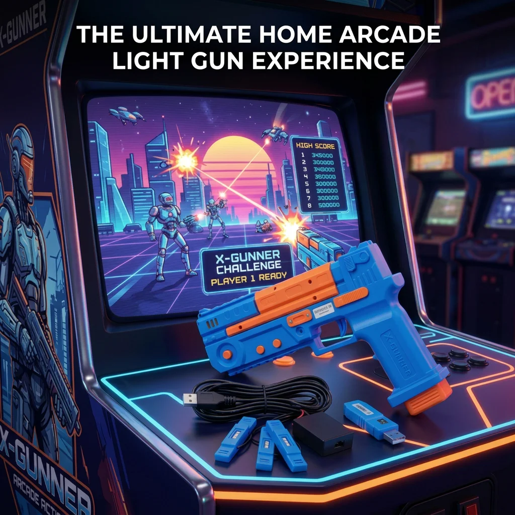 2,4G Kabelloser Lichtpistolen-Controller für PC-Arcade-Spiele | 4-Punkt-IR-Positionierung | 1–4 Spieler | Niederlatenz-Schießspiel X-Gunner Image