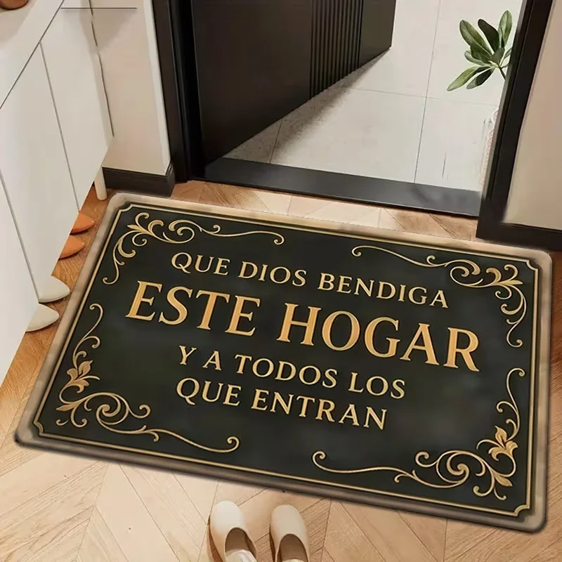 Fußmatte mit inspirierendem spanischem Zitat, rechteckige Matte für Küche, Eingangstür, Teppich, Teppich für Wohnzimmer, Schlafzimmer, Heimdekoration Image