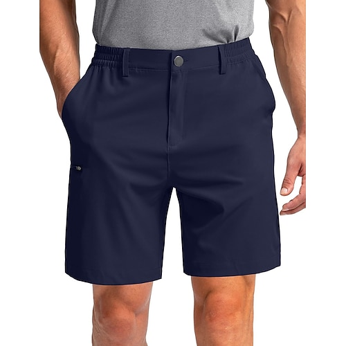 Herren Shorts Schicke Shorts Geschäft Freizeitshorts Kurze Golfhosen Tasche Elastischer Bund Einfach Atmungsaktiv Knielang Lässig Outdoor Geschäft Urlaub Mode Blau Schwarz Mikroelastisch Image