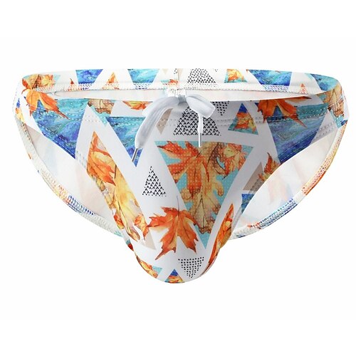 Herren Badeshorts Badehose Blumenmuster Tropisch Palme Boyleg Schnelltrocknend Elastisch Atmungsaktiv Bademode Bodysuit Surfen Wassersport Schwimmen Sommer Image