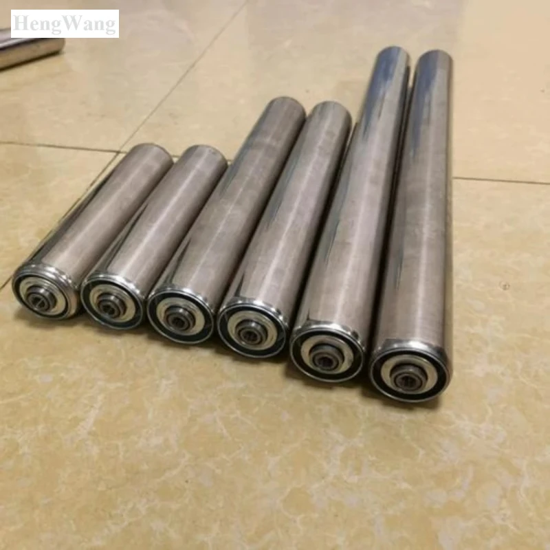Schwerkraft-Förderrollen Durchmesser 25/32/38/50/60mm Länge 100-550mm Kohlenstoffstahl/Edelstahl Nicht-Angetrieben für Rollenförderbänder Image