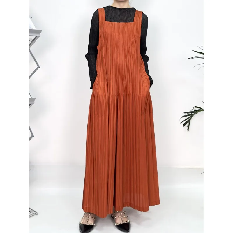 SMVP Frauen Overall 2025, Frühjahr und Sommer Neue Plissee Einfarbig Lose Große Größe Mode Lässig Design Weiblichen Zurück Hosen Image