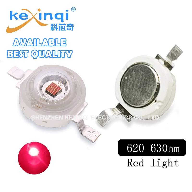 50 stücke hohe leistung led 1w 3w 5w rotes licht (620-630nm) pflanze licht lampe led chip lampe lampen smd cob dioden wachsen licht perlen