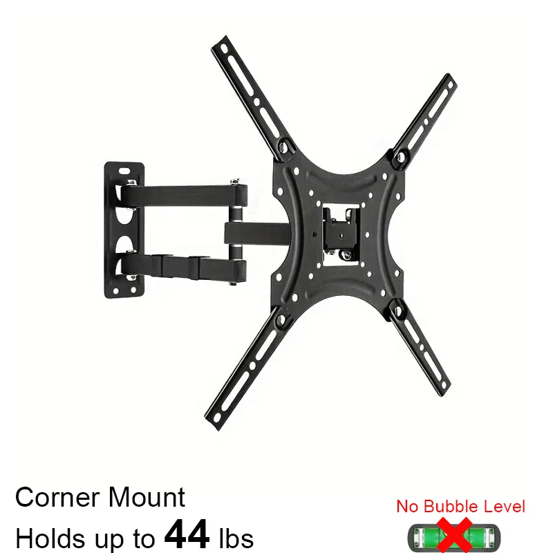 TV-Wandhalterung für die meisten 32-50 Zoll Fernseher, neigbare Full-Motion-TV-Halterung mit Einzelbolzen, perfektes Center-Design, belastbar bis zu 44 lbs.