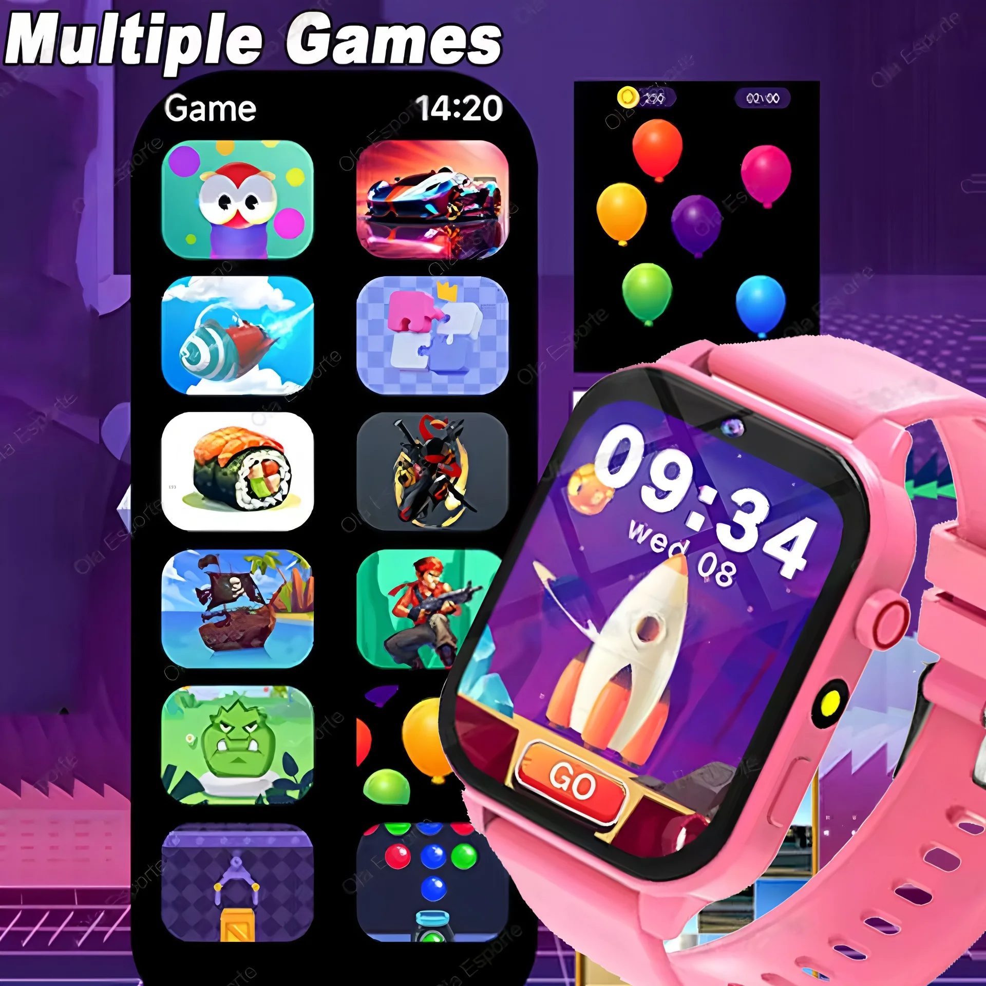 100 + Spiel SmartWatch Kind Kind HD Bildschirm Beleuchtung Musik Smart Uhr Junge Mädchen Geschenk Kinder Smartwatch Für IOS Android 2025 Neue Image