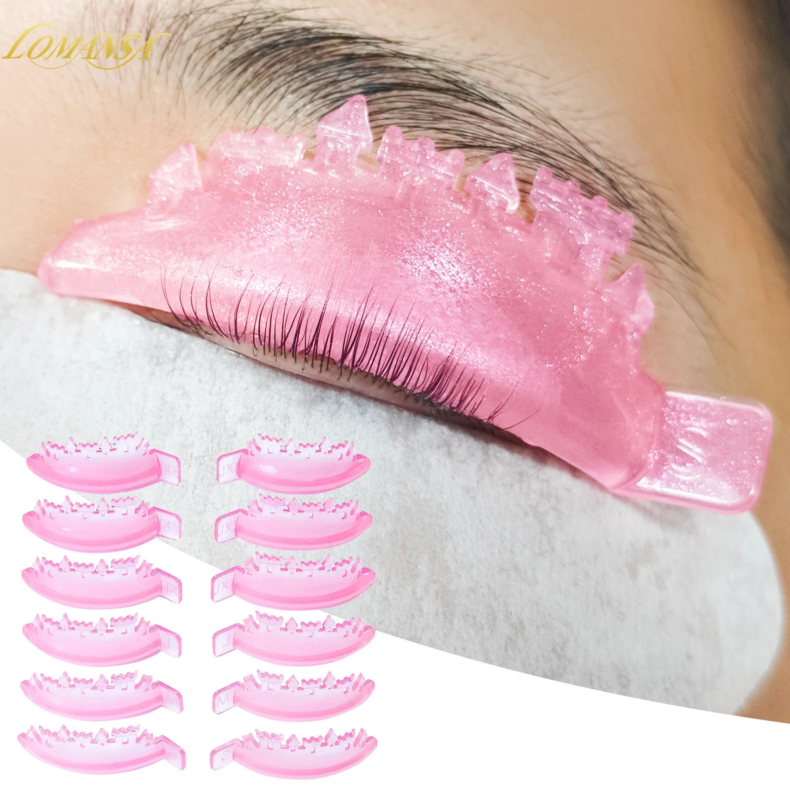 Lomansa 6 Paar L-Curl Silikon Wimpernperm-Stäbchen, Wimpernlift-Pads, Wimpernzange Zubehör, Wimpernlifting Schönheitswerkzeuge Image