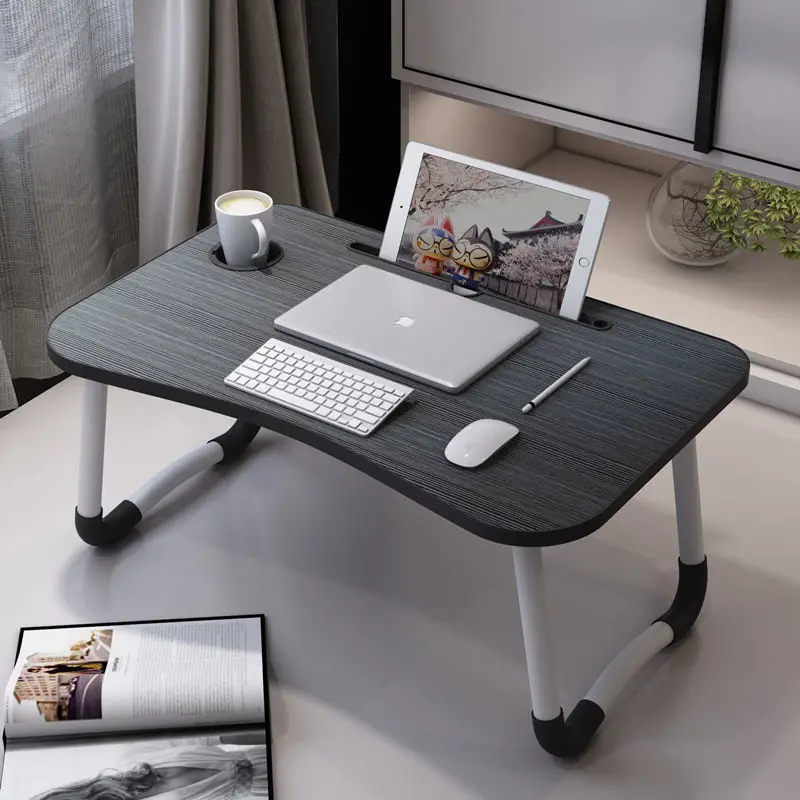 Ultragroßer tragbarer Laptop-Betttisch, faltbarer Schreibtisch mit Getränkehalter, multifunktionale Computertische, Bettschreibtisch für Laptop Image