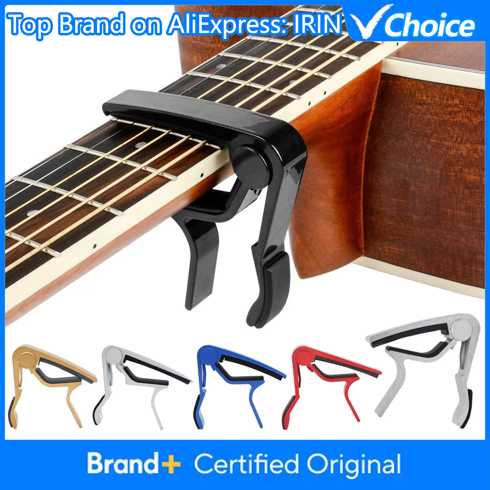 IRIN E-Gitarren-Capo für 6-saitige Akustik- und klassische Gitarren, Legierungsmetall, universelles Multifunktions-Capo, Gitarrenzubehör Image