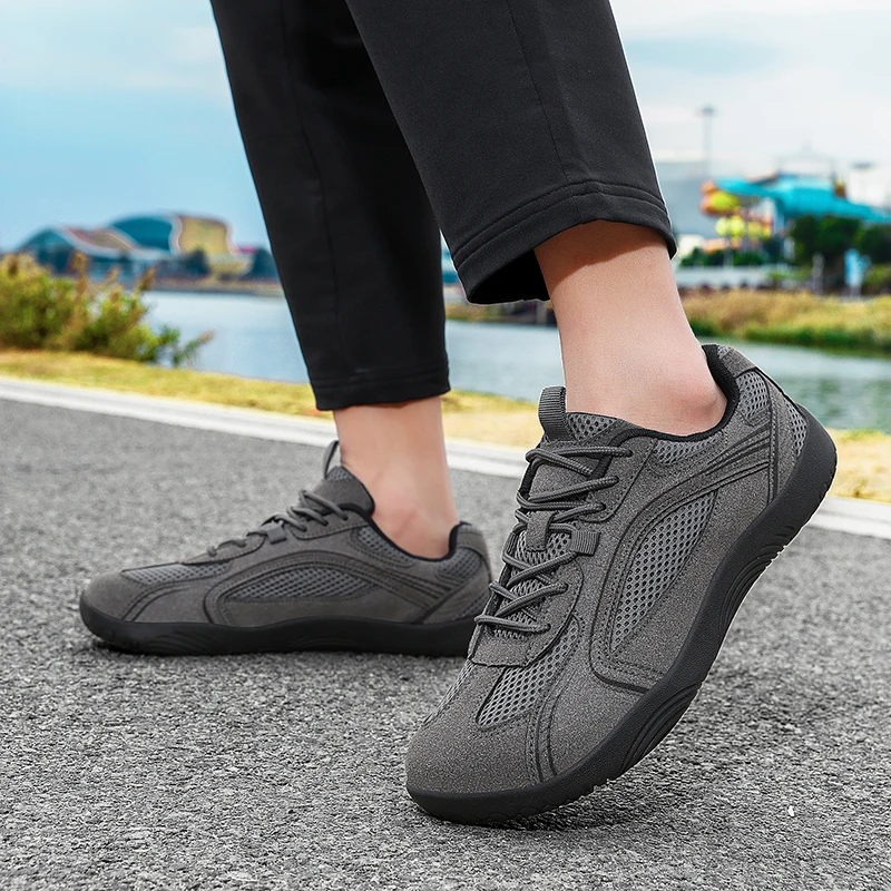 Paar-Stil Schuhe mit breiter Zehenpartie, Retro-Trainingsschuhe, Herrenschuhe in großen Größen, rutschfeste Damen-Outdoor-Flachschuhe, Freizeit-Sportschuhe aus Mesh