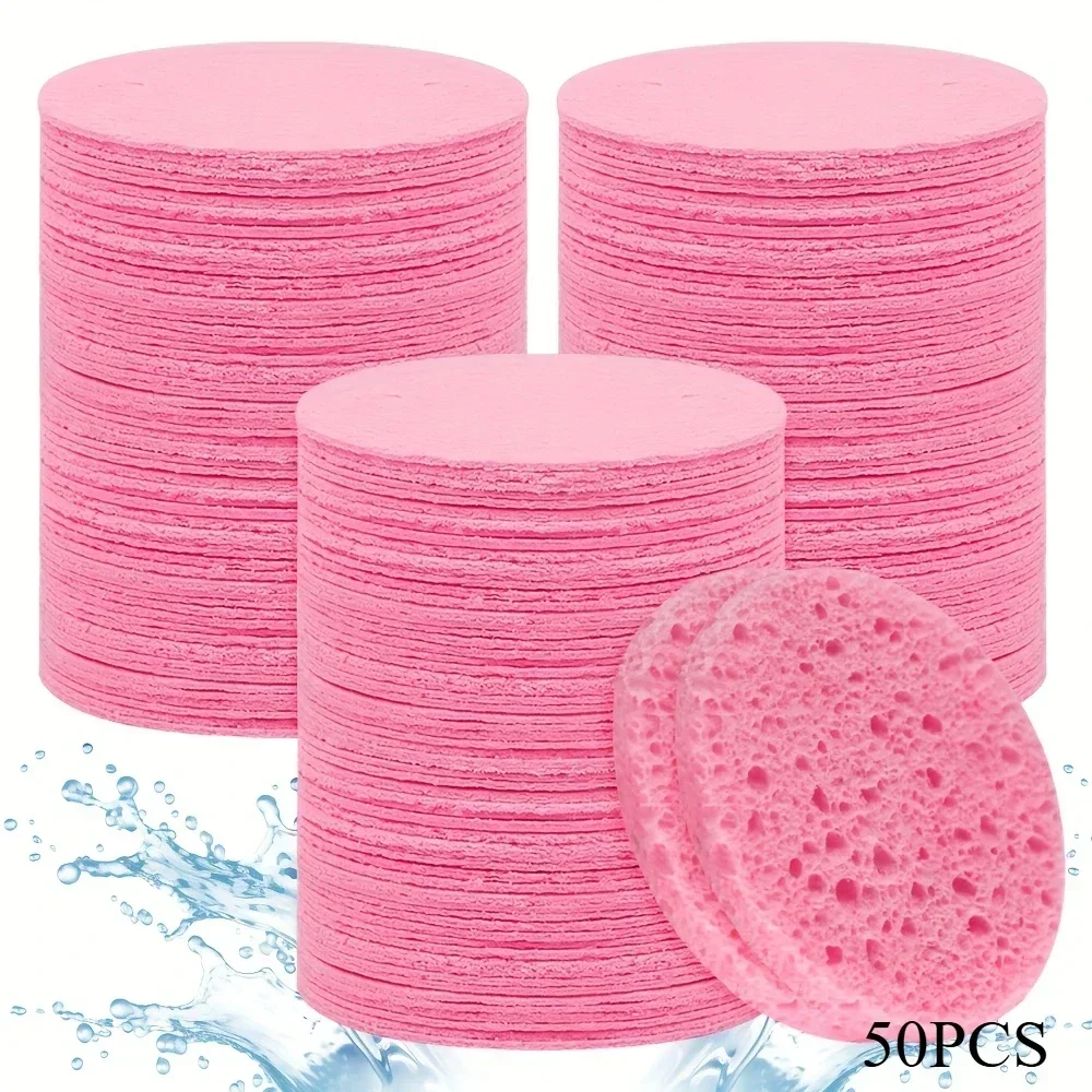 50/20/10 Stück komprimierte Gesichtsschwämme, kosmetischer Hydrotherapie-Schwamm, geeignet für die tägliche Reinigung, Make-up-Entfernung und Peeling Image
