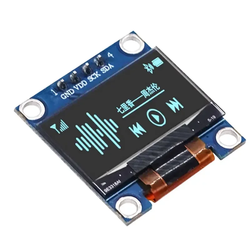 0,96 Zoll OLED-Anzeigemodul 128 x 64 I2C SSD1315 für Arduino ESP32 Raspberry Pi Weiß Blau Gelb + Blau Headers Nicht gelötet DIY Image