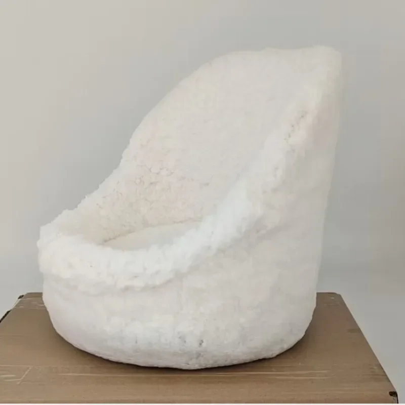 Neugeborenen Baby Fotografie Requisiten Posiert Mini Sofa Weiß Runde Sofa Studio Hilfs Zubehör Baby Möbel Studio Posiert Sofa Image