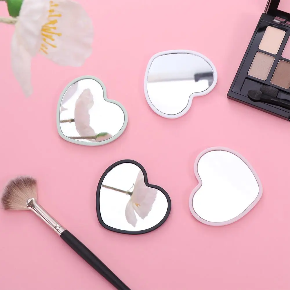 Einseitiger herzförmiger Spiegel, kleiner Handspiegel, hochauflösender Schönheits-Make-up-Spiegel, Studentenwohnheim