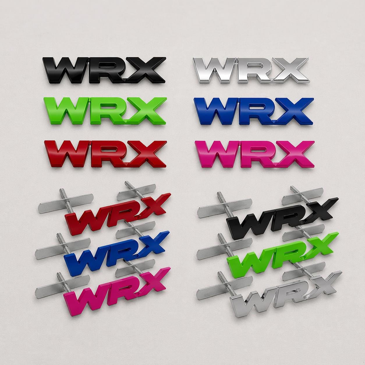 Emblema/stemma Subaru WRX - Logo per griglia anteriore e bagagliaio posteriore - Emblema in metallo per auto
