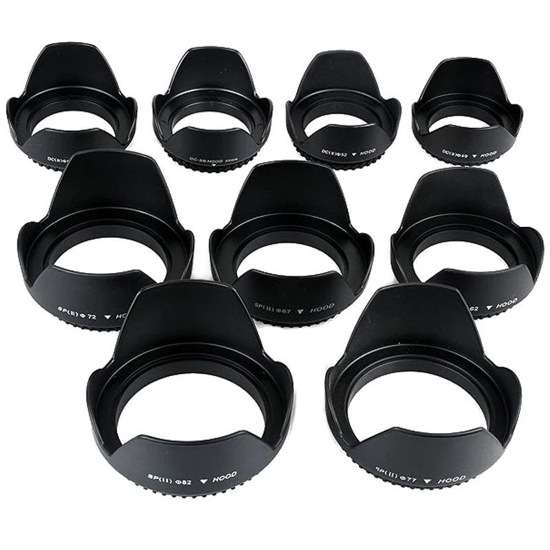 49 mm 52 mm 55 mm 58 mm 62 mm 67 mm 72 mm 77 mm geschraubte Blütenblatt-GEGENKAPPE für Canon Nikon Sony Kameraobjektiv Image
