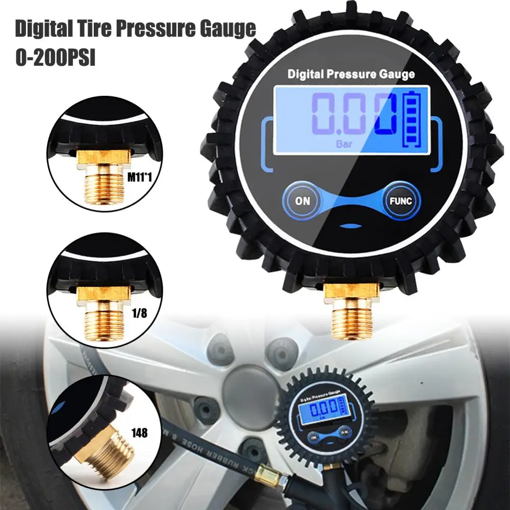 Reifendruckkontrollsystem Digitales Reifendruckmessgerät Auto Fahrrad Motorrad Reifentester Air PSI Meter 1/8NPT Autozubehör Image